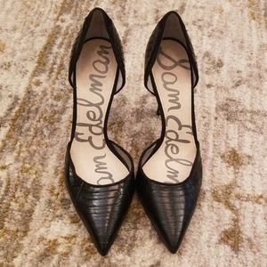 Sam Edelman Delilah D'Orsay Croc Black Pump sz 5.5